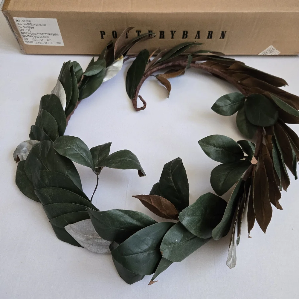 Pottery Barn Magnolia Leaf Garland READ READ READ
